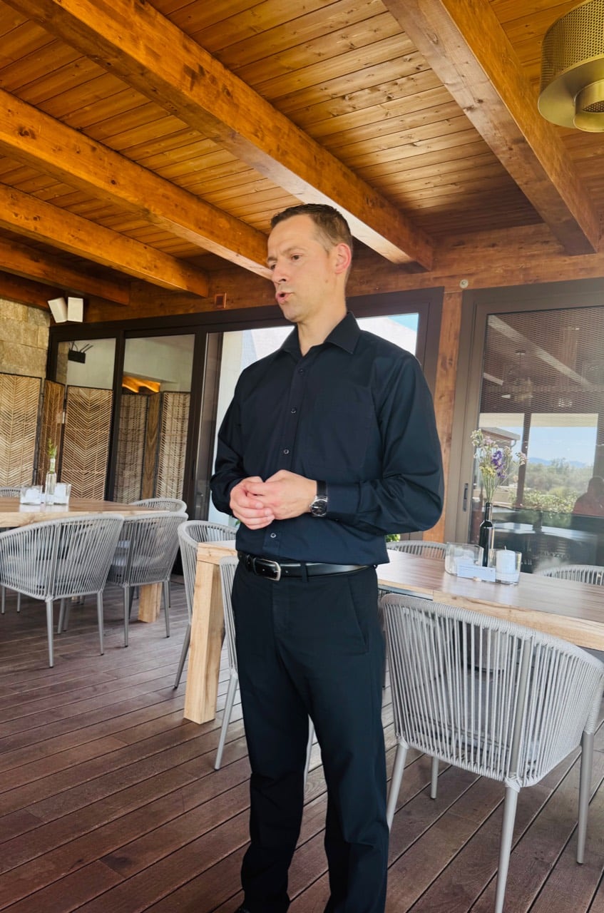 Flaviano introducing the next wine during the four-course lunch